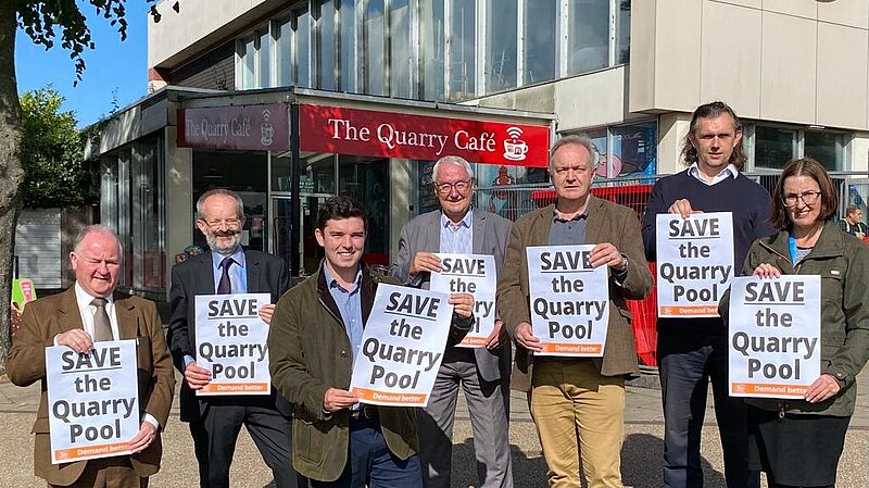 Shrewsbury Lib Dem Councillors on a Save the Quarry Pool event