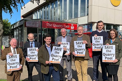 Shrewsbury Lib Dem Councillors on a Save the Quarry Pool event