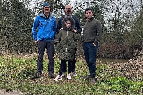 Alex Wagner, Nick Morrow and James & Elsie from the Shrewsbury Canoe Club