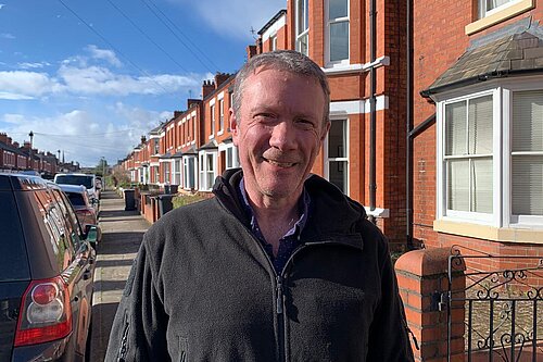 Cllr Jamie Daniels in Cherry Orchard